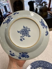 Six Chinese blue and white 'Xi Xiang Ji' plates, Qianlong