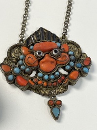 A varied collection of Himalayan accessories with turquoise ornaments, Tibet, 19th C.