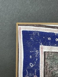 Thai school: 'Two votive scenes', ink and colour on canvas, 19th C.