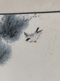 Yan Bolong 顏伯龍 (1898-1955): 'Pheasants under the pine tree', ink and colour on paper, dated 1944