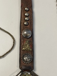 A varied collection of Himalayan accessories with turquoise ornaments, Tibet, 19th C.