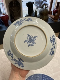Six Chinese blue and white 'Xi Xiang Ji' plates, Qianlong