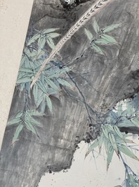 Yan Bolong 顏伯龍 (1898-1955): 'Pheasants under the pine tree', ink and colour on paper, dated 1944