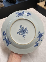 Four Chinese blue and white 'Xi Xiang Ji' plates, Qianlong