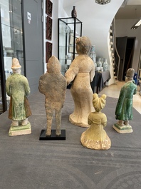 Five various Chinese terracotta figures, Northern Wei/Sui/Ming