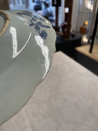 Four Chinese blue and white 'Xi Xiang Ji' plates, Qianlong