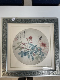 Zhang Daqian 張大千 (1898-1983): 'Peonies and butterfly', ink and colour on paper