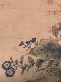 Li Huixian 李蕙仙 (1869-1924): 'Flower', ink and colour on silk