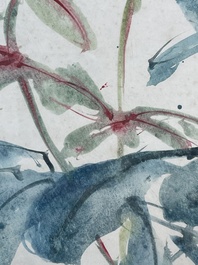 Zhang Daqian 張大千 (1898-1983): 'Peonies and butterfly', ink and colour on paper