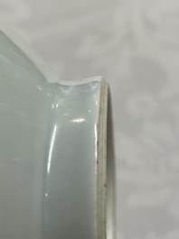 Four Chinese blue and white vases and a stem cup, Kangxi and later