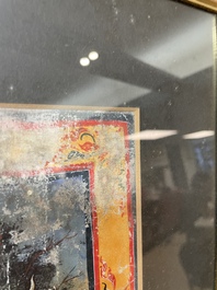 Thai school: 'Two votive scenes', ink and colour on canvas, 19th C.