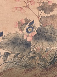 Li Huixian 李蕙仙 (1869-1924): 'Flower', ink and colour on silk