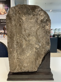 An Indonesian lavastone stele depicting goddess Durga, Central Java, 10/11th C.
