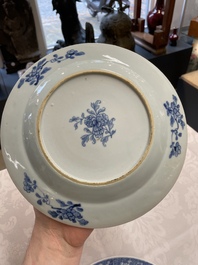 Six Chinese blue and white 'Xi Xiang Ji' plates, Qianlong