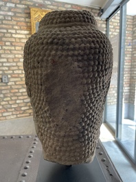 A Thai sandstone head of Buddha, possibly Ayutthaya period, 14/15th C.
