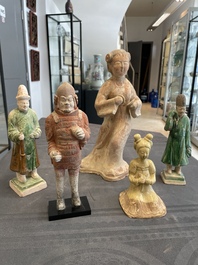 Five various Chinese terracotta figures, Northern Wei/Sui/Ming