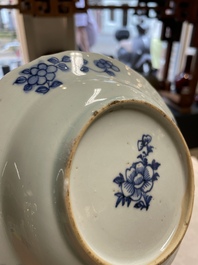 Five Chinese blue and white 'Xi Xiang Ji' plates, Qianlong