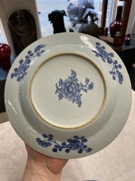 Six Chinese blue and white 'Xi Xiang Ji' plates, Qianlong