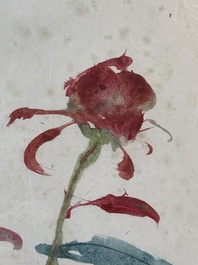 Zhang Daqian 張大千 (1898-1983): 'Peonies and butterfly', ink and colour on paper