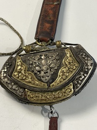 A varied collection of Himalayan accessories with turquoise ornaments, Tibet, 19th C.