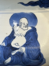 A large Chinese blue and white 'Buddhist' censer, Kangxi