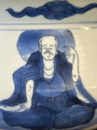A large Chinese blue and white 'Buddhist' censer, Kangxi