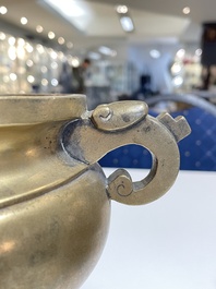 Six various Chinese bronze censers, 19/20th C.