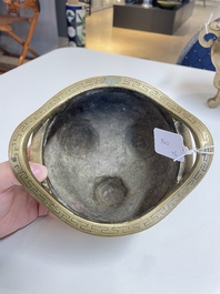 Six various Chinese bronze censers, 19/20th C.