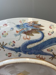 A Chinese famille rose 'dragon' dish, Guangxu mark and of the period