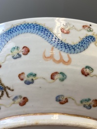 A Chinese famille rose 'dragon' dish, Guangxu mark and of the period