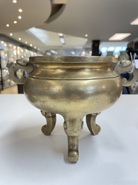 Six various Chinese bronze censers, 19/20th C.