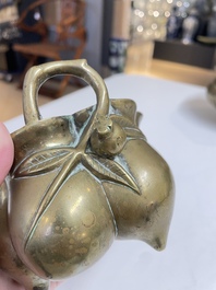 Six various Chinese bronze censers, 19/20th C.