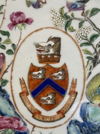 A rare Chinese Canton famille rose armorial plate with the arms of Wight, ca. 1810