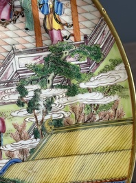 A rare Chinese Canton famille rose armorial dish with the arms of Wight, ca. 1810