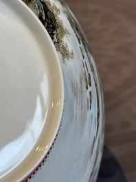 A Chinese famille rose eggshell 'landscape' bowl, signed Zou Guojun 鄒國鈞, Jing De Zhen Zhi 景德鎮制 mark, dated 1959