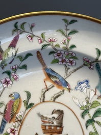 A rare Chinese Canton famille rose armorial dish with the arms of Wight, ca. 1810