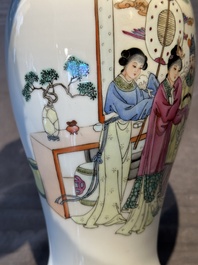 Four Chinese famille rose and verte wares, 19/20th C.