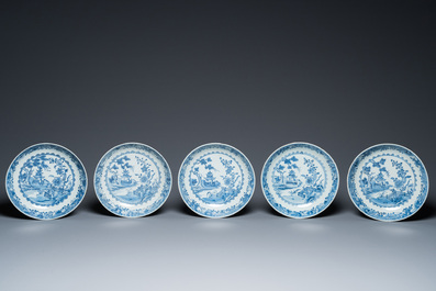 An impressive collection of 25 Chinese blue and white 'landscape' plates, Qianlong