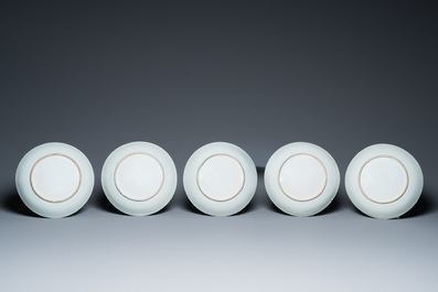 An impressive collection of 25 Chinese blue and white 'landscape' plates, Qianlong