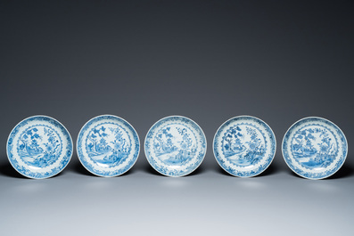 An impressive collection of 25 Chinese blue and white 'landscape' plates, Qianlong