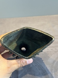 Two Chinese archaistic bronze bells, Song/Yuan