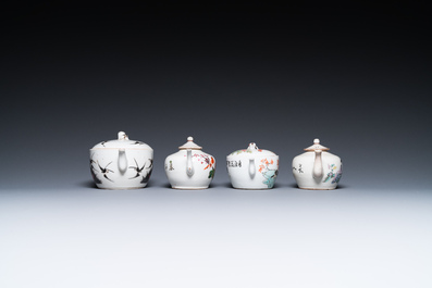 A varied collection of Chinese famille rose and qianjiang cai teawares, 19th/20th C.