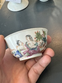 Four Chinese export famille rose 'European subject' wares, Qianlong