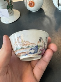Four Chinese export famille rose 'European subject' wares, Qianlong