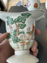 Four Chinese export famille rose 'European subject' wares, Qianlong