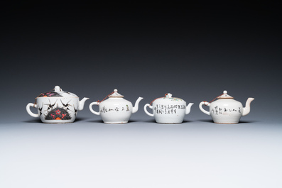 A varied collection of Chinese famille rose and qianjiang cai teawares, 19th/20th C.