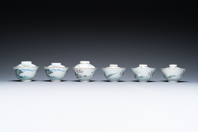 A varied collection of Chinese famille rose and qianjiang cai teawares, 19th/20th C.