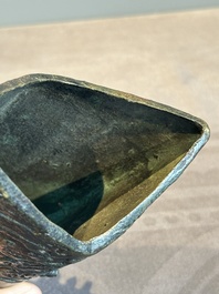 Two Chinese archaistic bronze bells, Song/Yuan