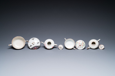 A varied collection of Chinese famille rose and qianjiang cai teawares, 19th/20th C.