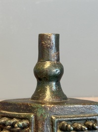 Two Chinese archaistic bronze bells, Song/Yuan